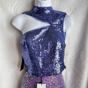 Mimi A.R x NA-KD Cropped Cut Out Sequin Top New W/Tag size EU 38